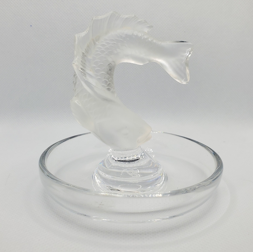 Lalique Frosted Glass Fish Ring Dish